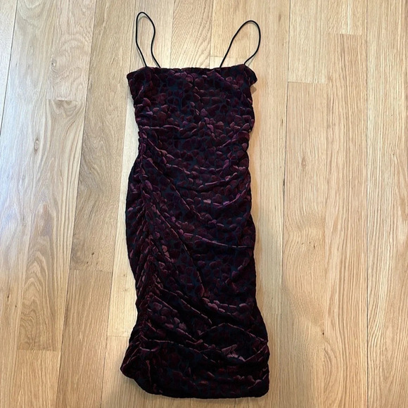 Windsor Mini Dress Sleeveless Velvet Print Ruched Size XS - Picture 4 of 8